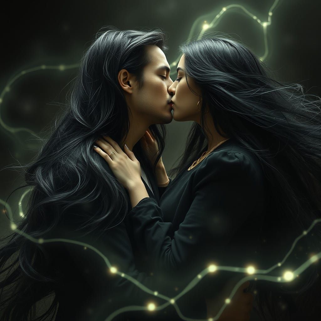 A Tender Couple in an Ethereal Ley Line Aura