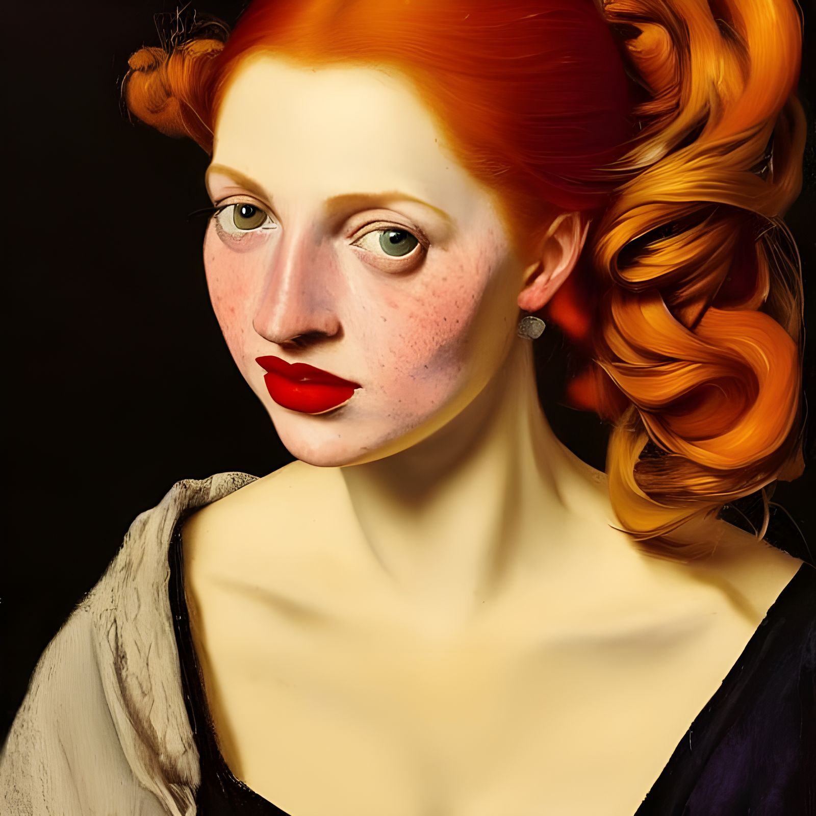 Striking Redhead Portrait in Renaissance Style