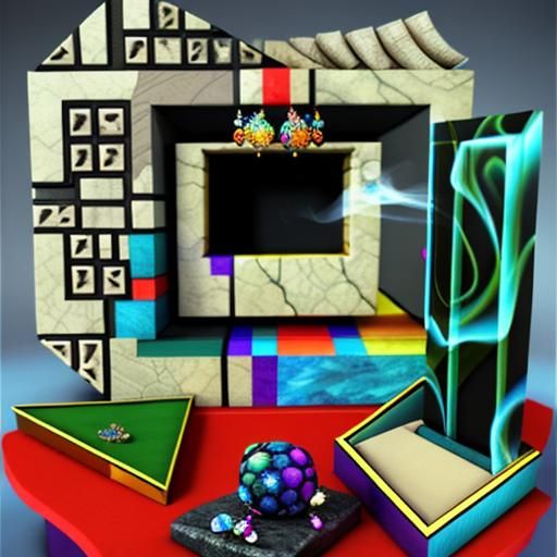 Vivid 3D Render: Elaborate Smoke and Stone Jewelry