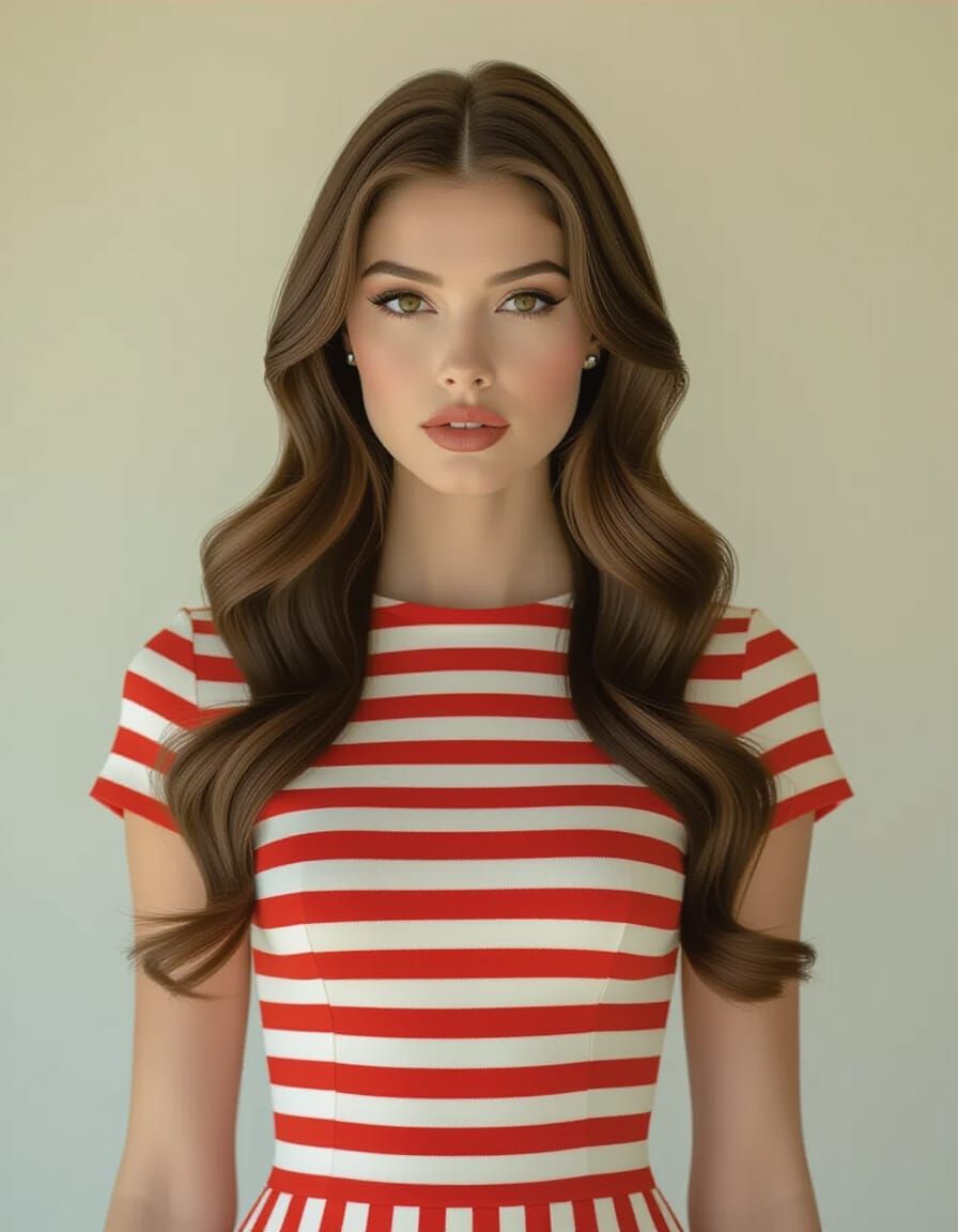 Brunette in 60s Mod Dress, Swinging London Style