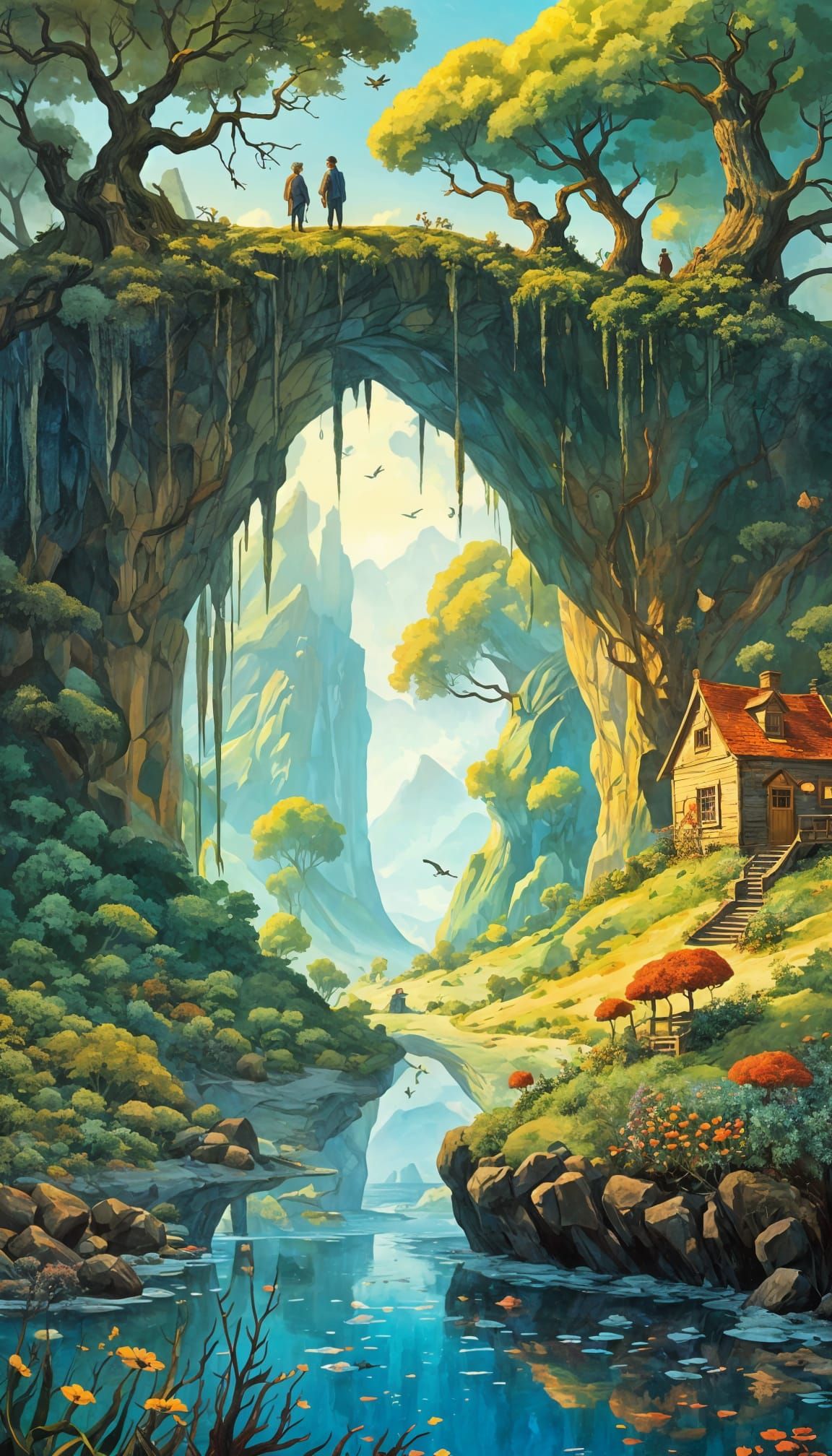 Whimsical Fairytale Sci-Fi Fantasy Castle Illustration