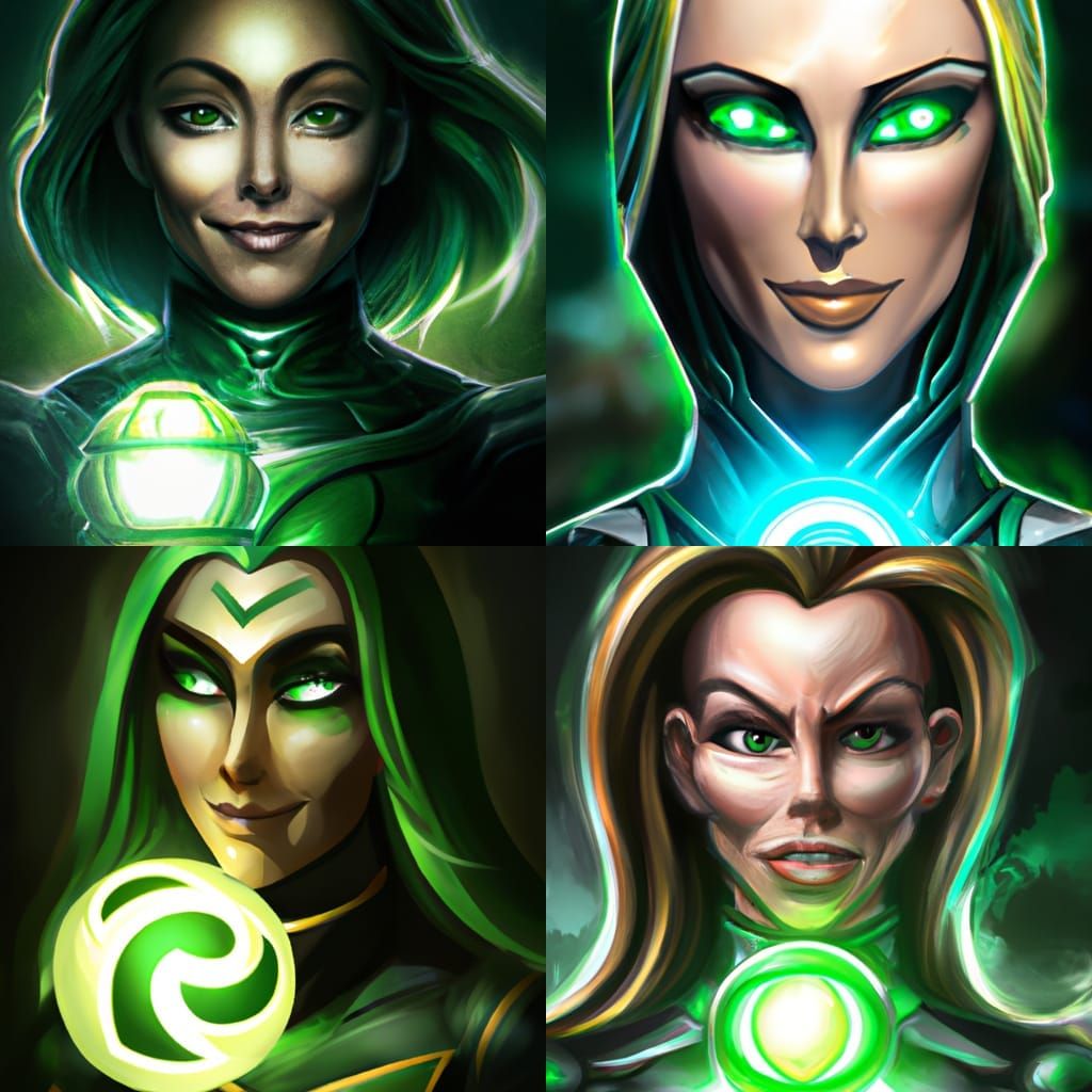 Epic Portrait of a Female Green Lantern in Digital Art