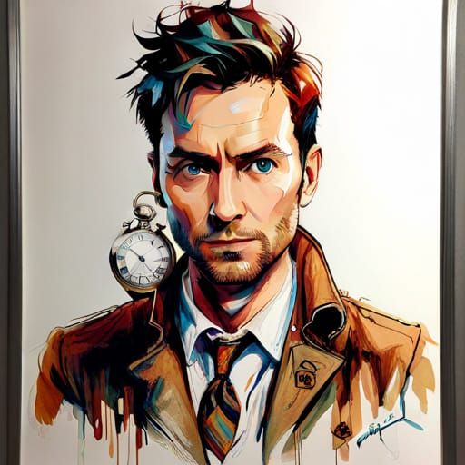 Anime Detective Fox Girl with Pocket Watch