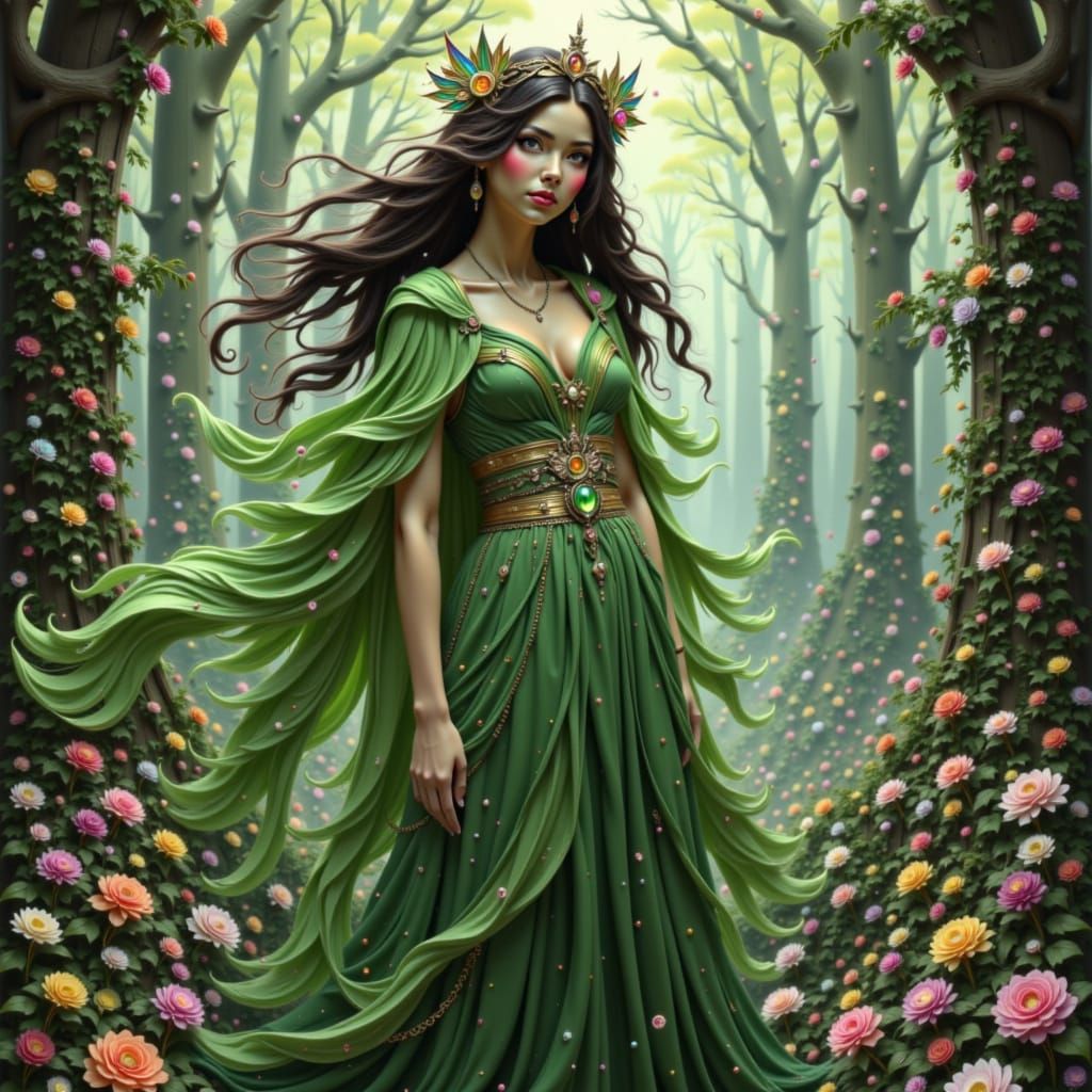 Queen of the Seelie Fae in Fantasy Art Style