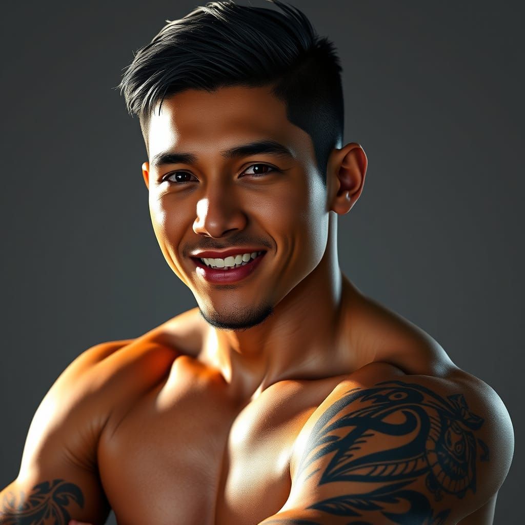 Dynamic Portrait Of Athletic Theo Cruz In Splash Art Style