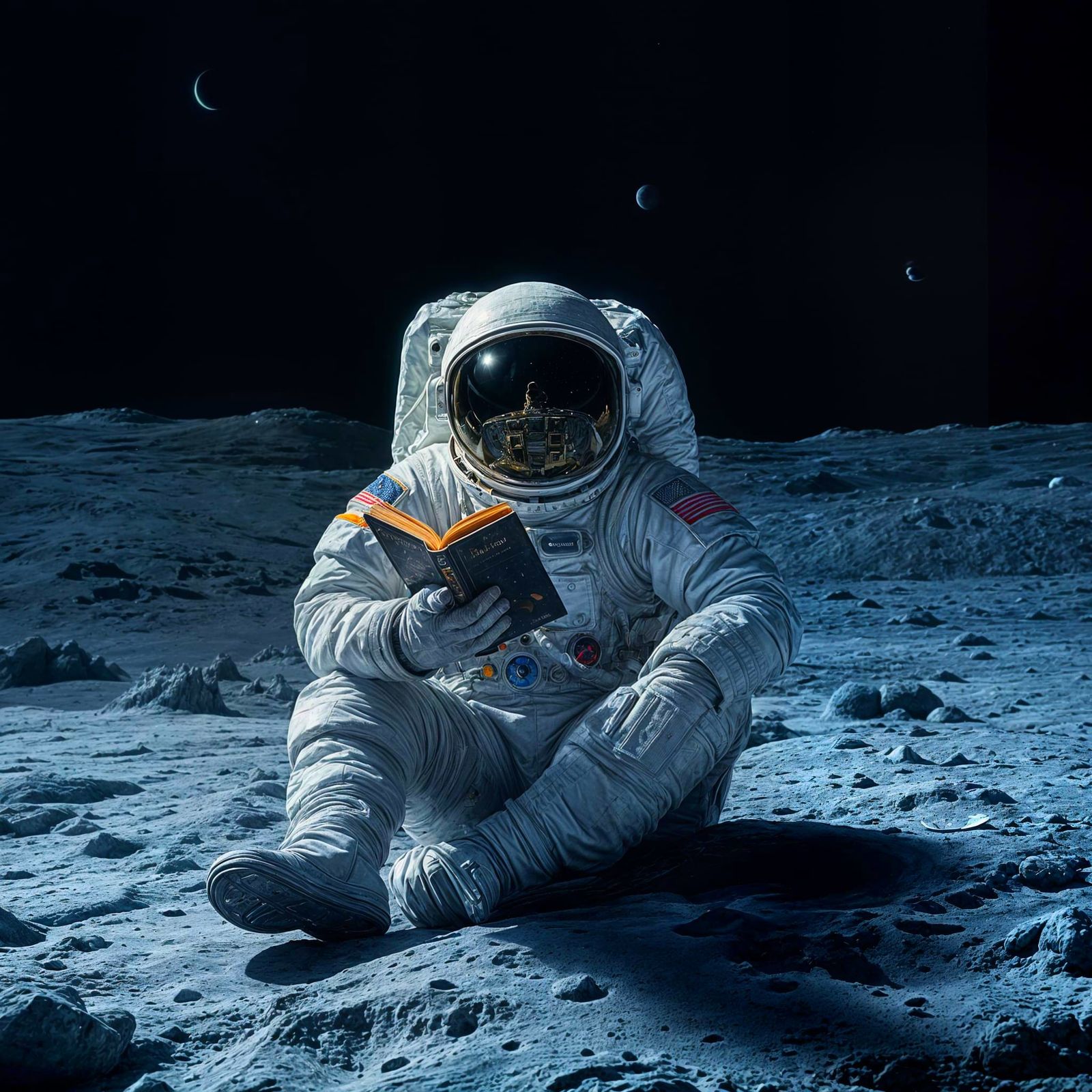 Astronaut Lost in Thought on the Lunar Surface