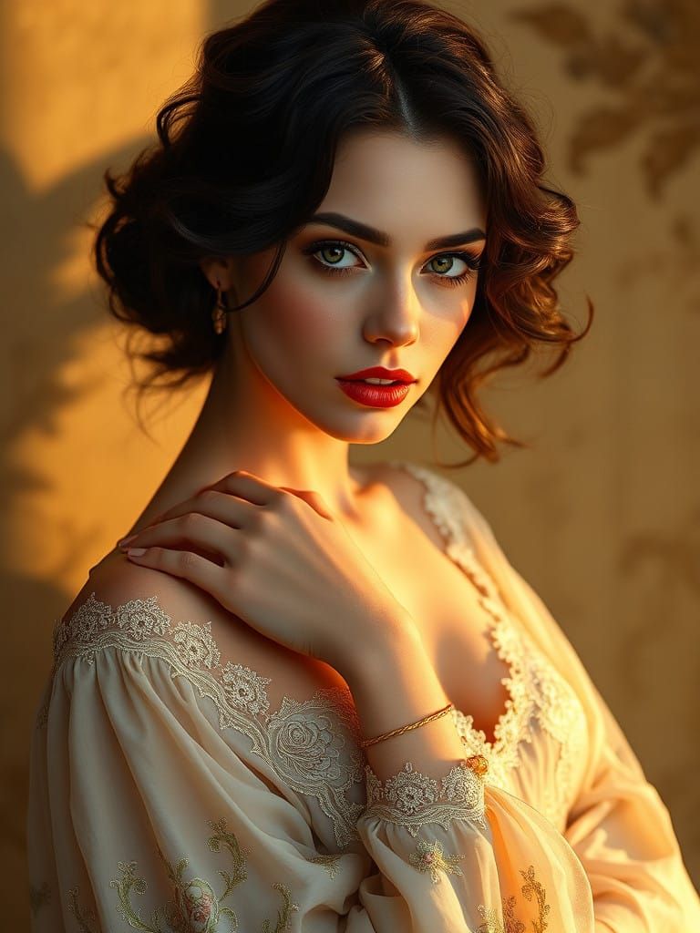 Ethereal Art Nouveau Woman Portrait