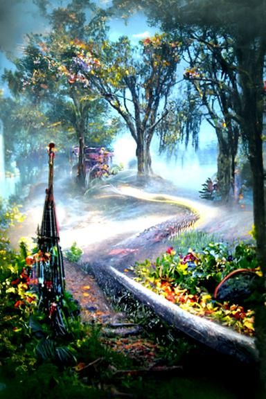 Ethereal Fork in Road: Fantasy Landscape
