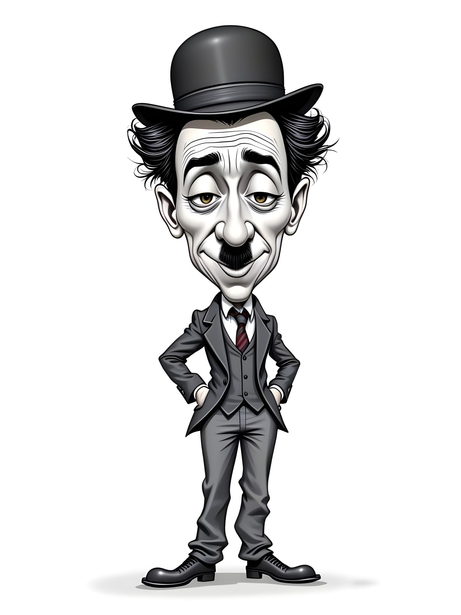 Charlie Chaplin Whimsical Pencil Sketch Caricature