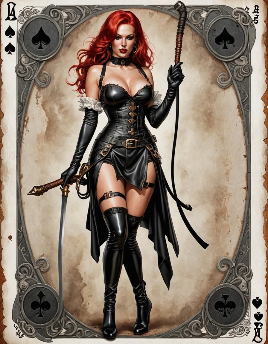 Ace of Spades Pinup Girl in Hyperrealistic Style