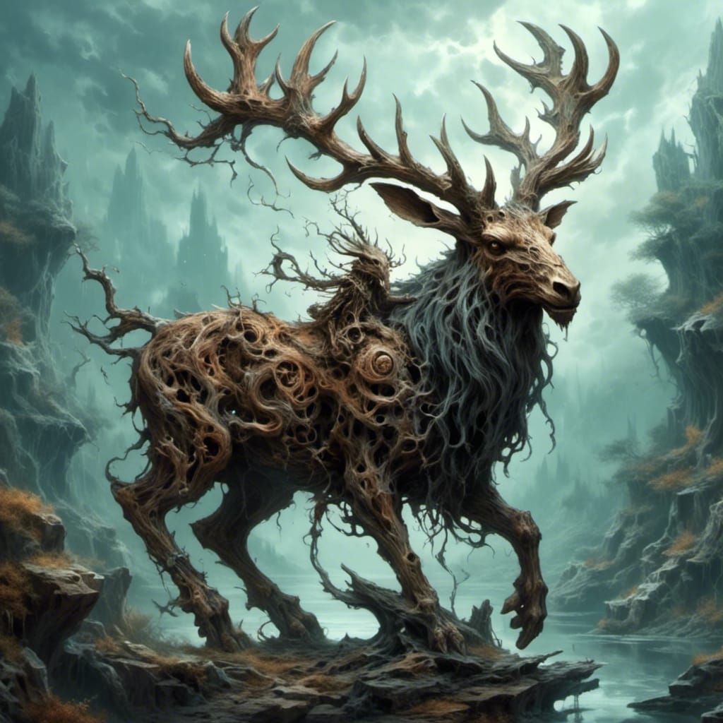 Ominous Druid with Jackalope