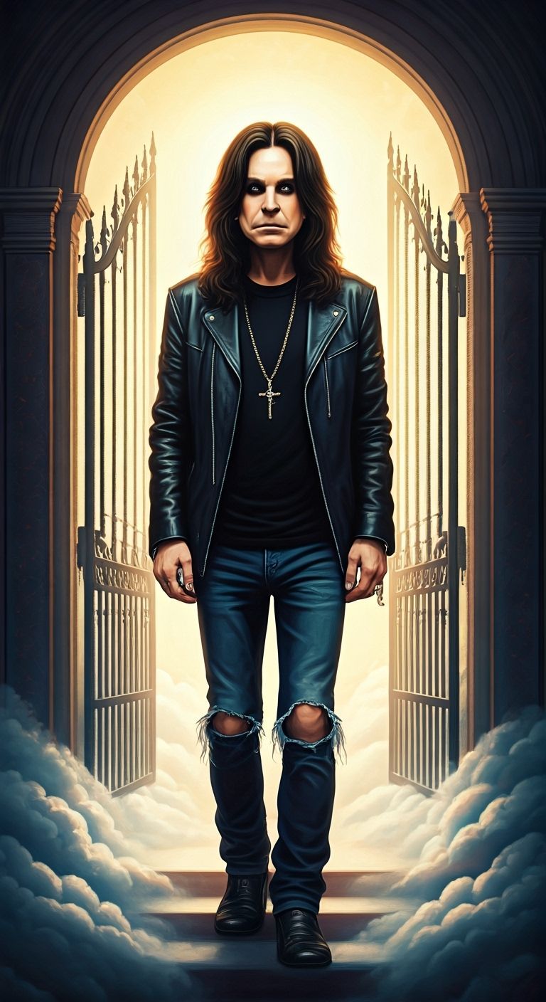 Ozzy Osbourne at Heaven's Gate: A Dark Fantasy Portrait