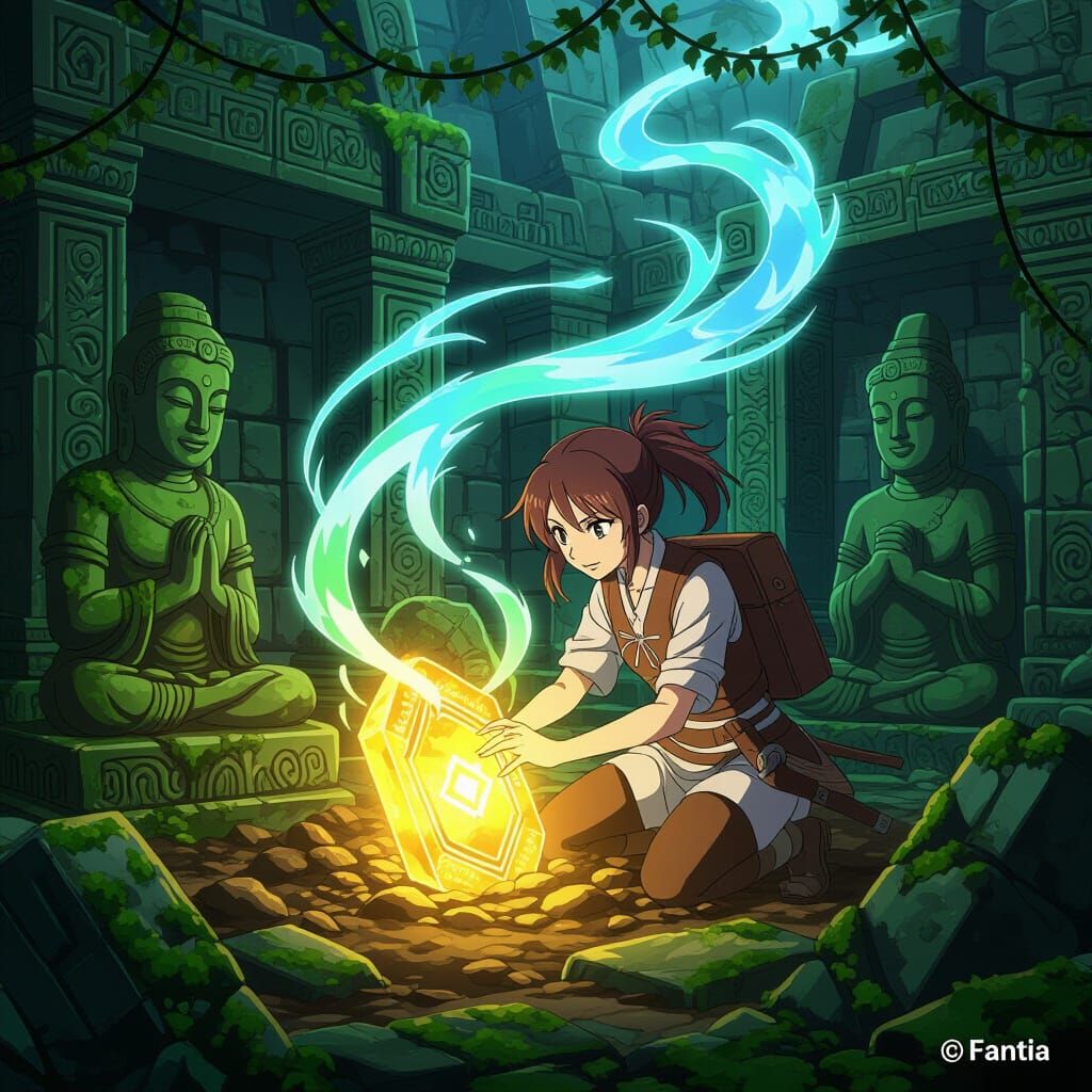 Archaeologist Discovers Glowing Artifact in Ruined Temple