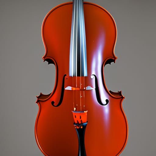 Detailed Orchestral Cello on White Background