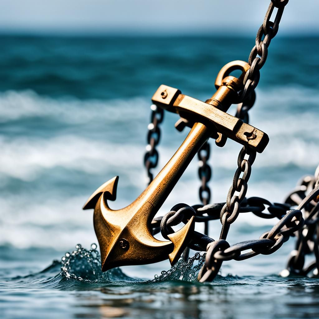 Boat Firmly Anchored in Stormy Sea: Photography