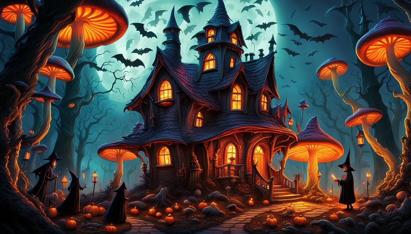 Halloween Mushroom House in McKee Style