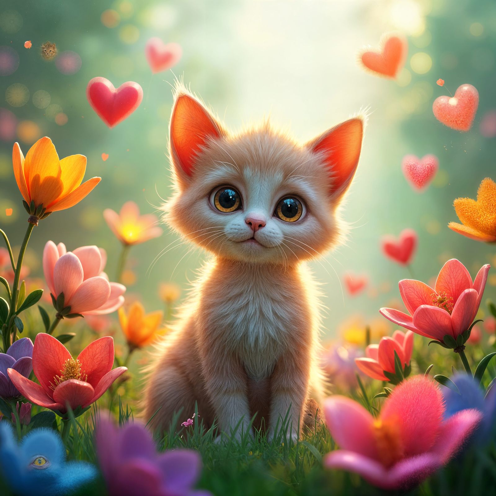 A cute animated kitten sitting