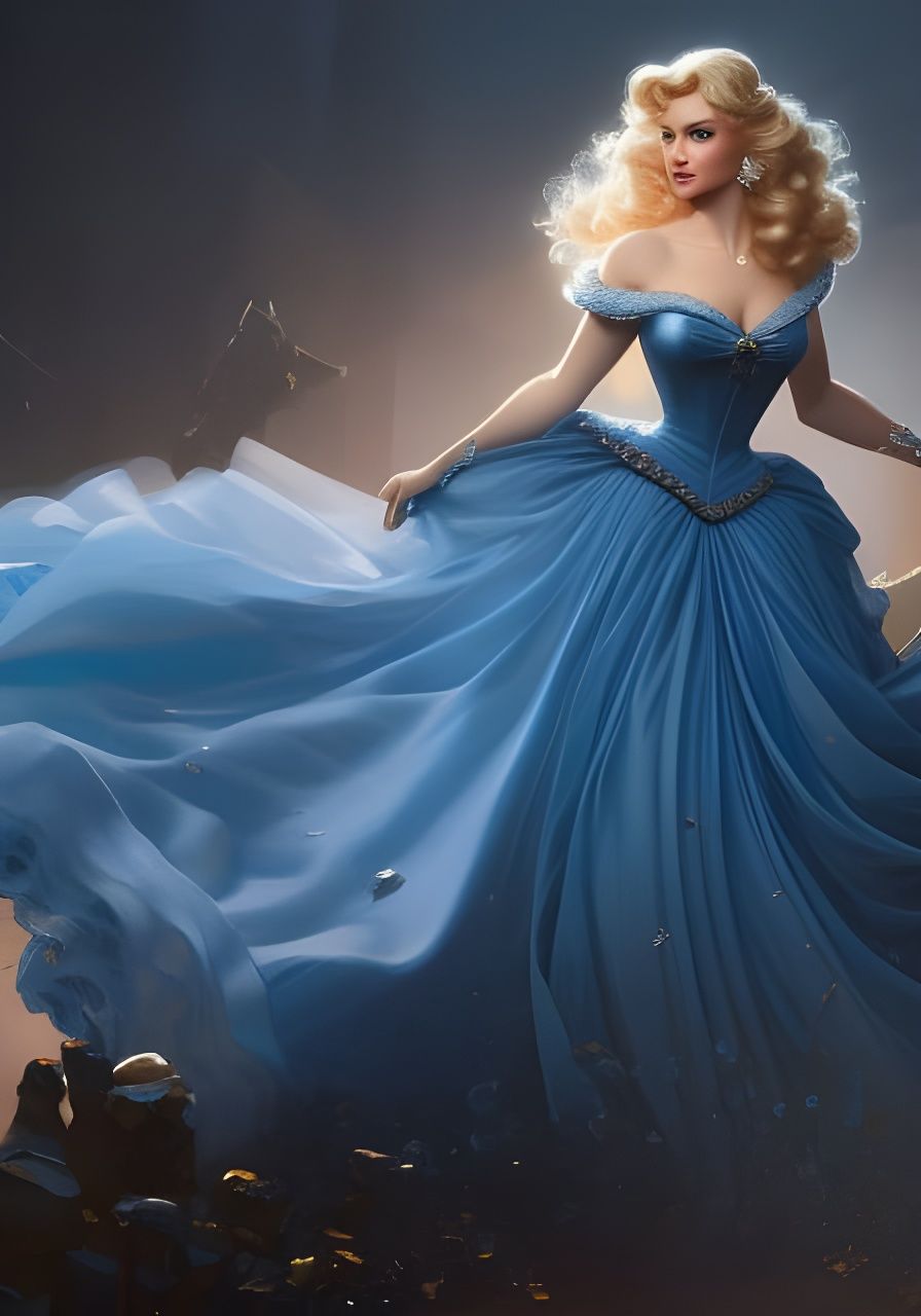 Gorgeous Princess Cinderella Portrait in Art Nouveau Style