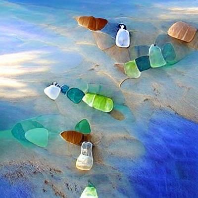 Colorful Translucent Sea Glass Bottles