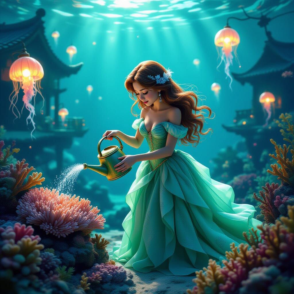Mermaid's Underwater Garden in Stylized 3D