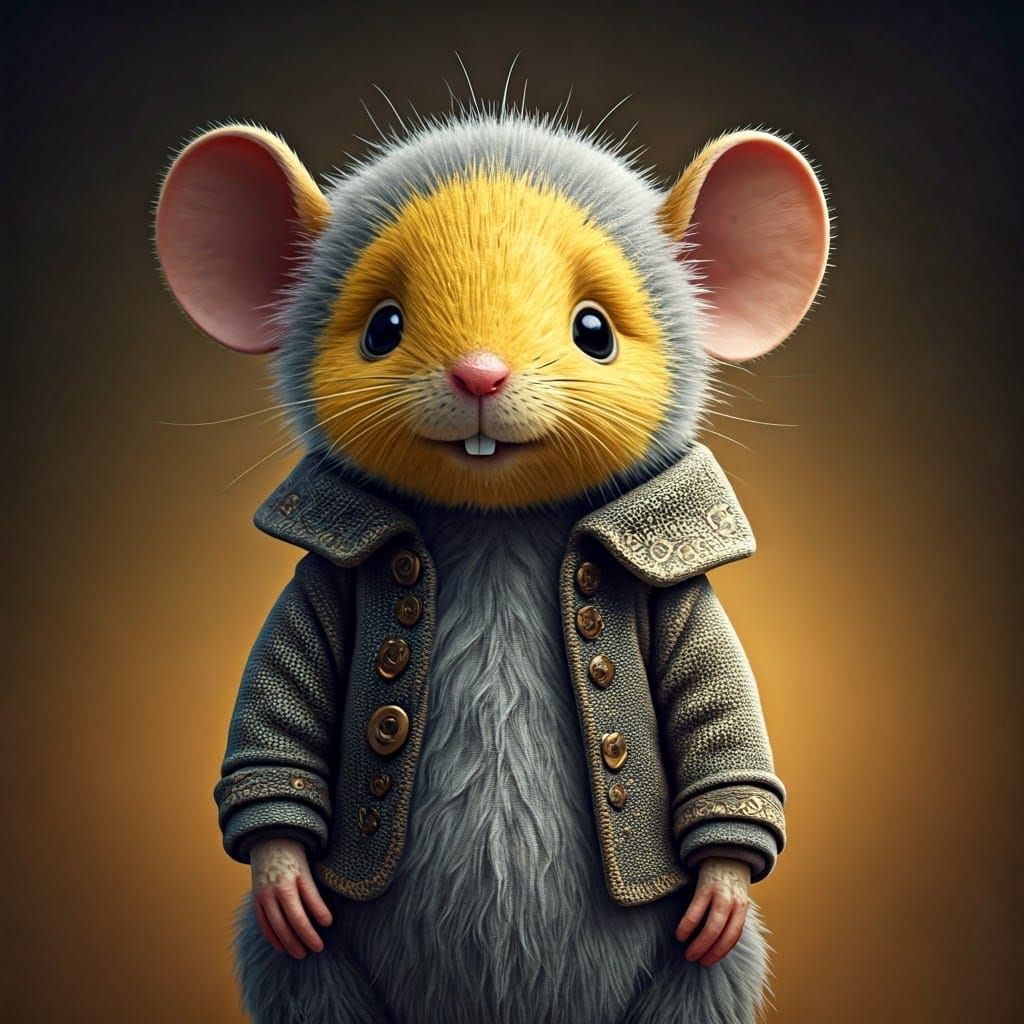 Animated Toy Animal in Whimsical Illustration Style