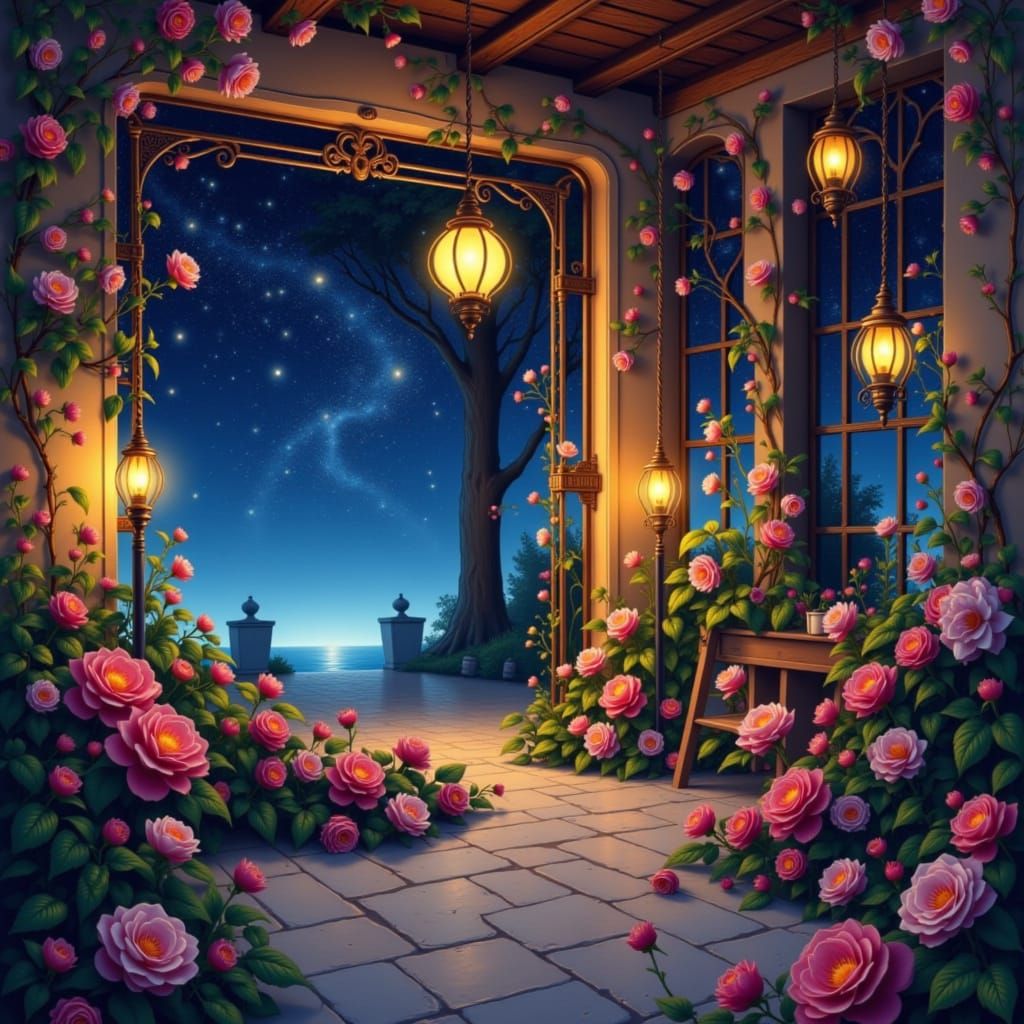 Beautiful Woman in a Dreamlike Setting