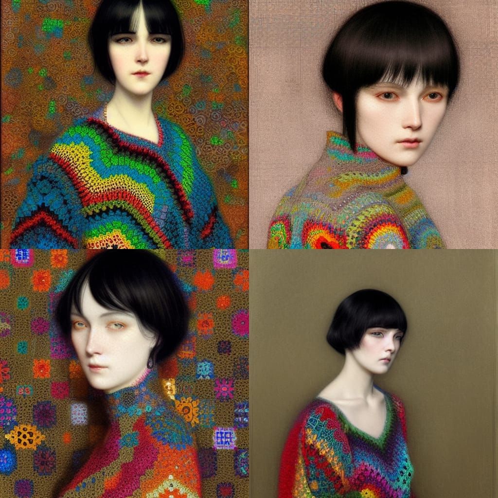 Woman in Rainbow Sweater: Dark Fantasy Art