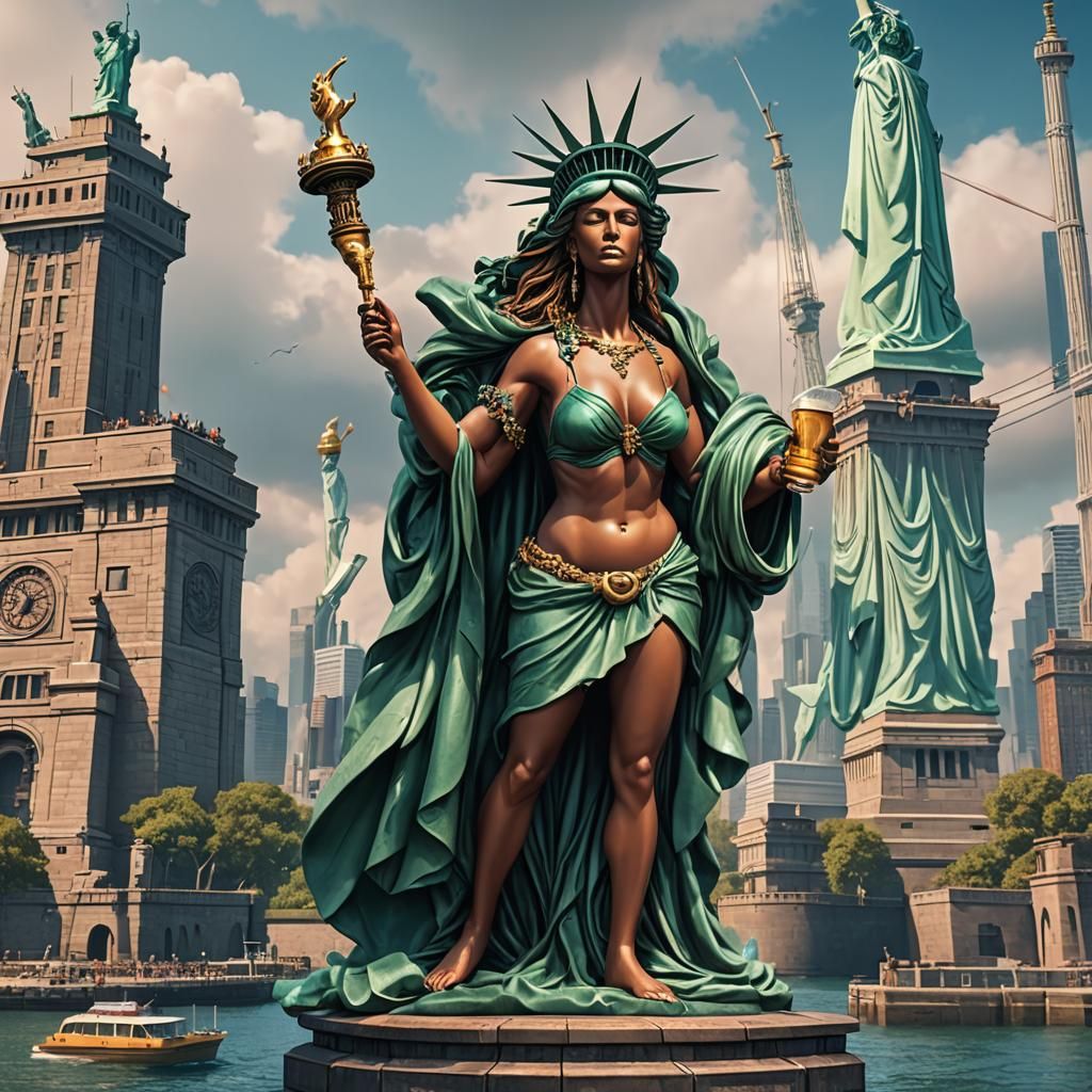 Statue of Liberty Bikini: Fantasy Concept Art