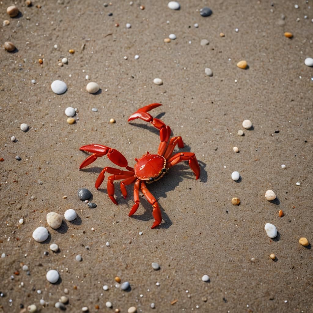 Cute Red Crab on Beach: Professional Photography