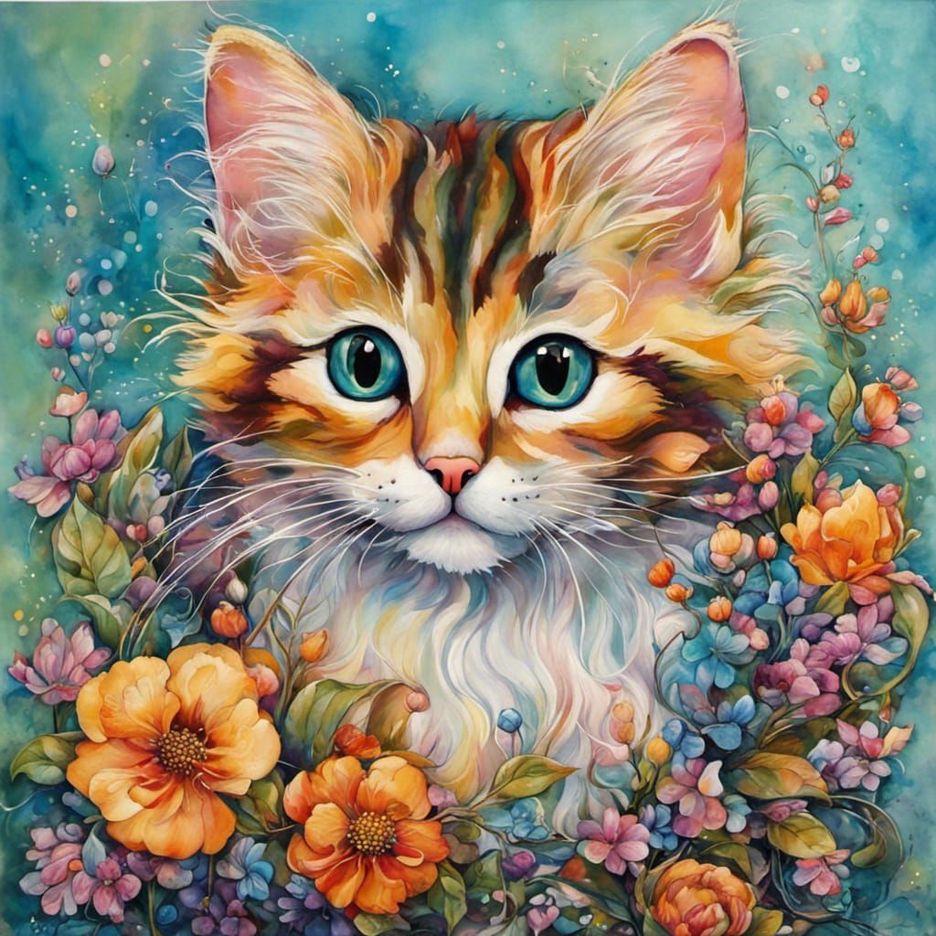 Flower kitten