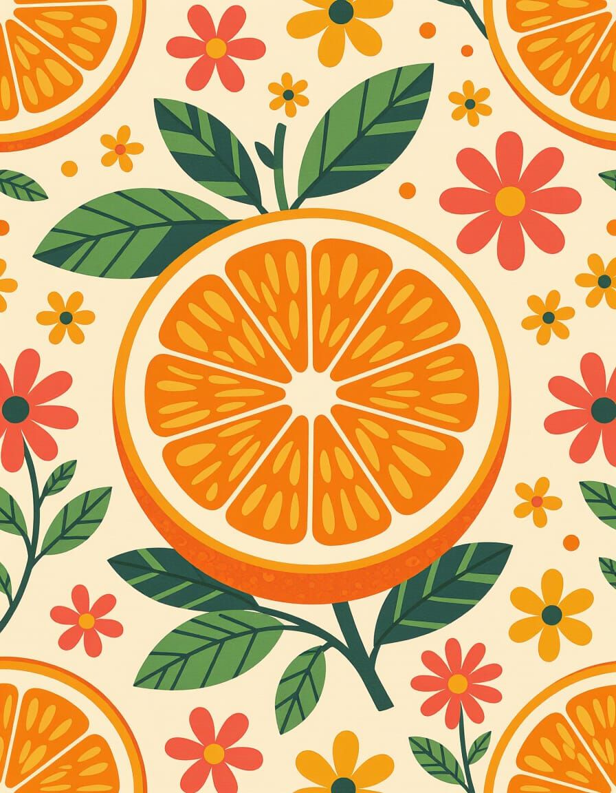 Plush Orange Slice in Playful Pop Art Style