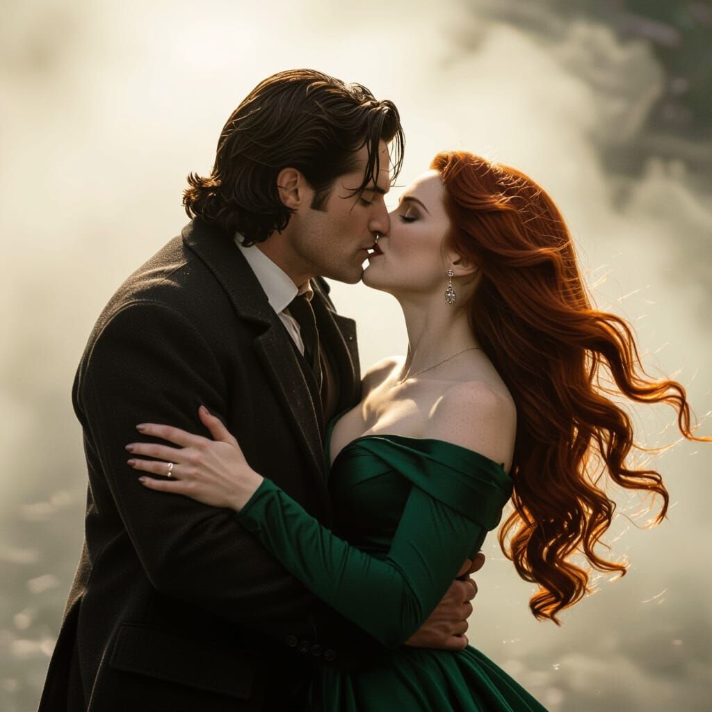 Passionate Kiss Between Redhead and Detective