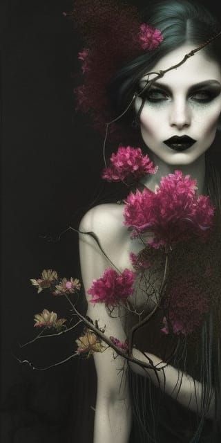 Gothic Witch Portrait in Decadent Style