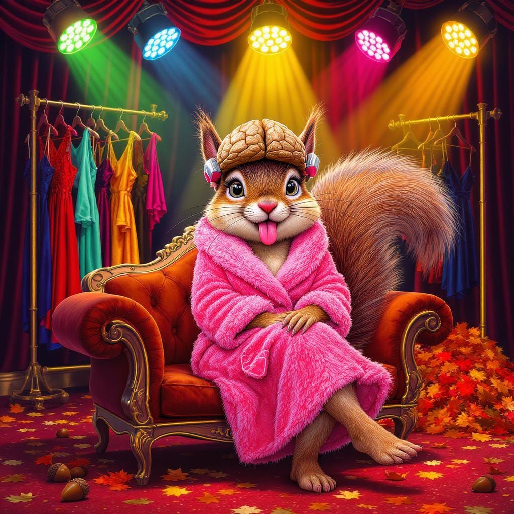 Humorous Squirrel Lady in Broadway Dressing Room