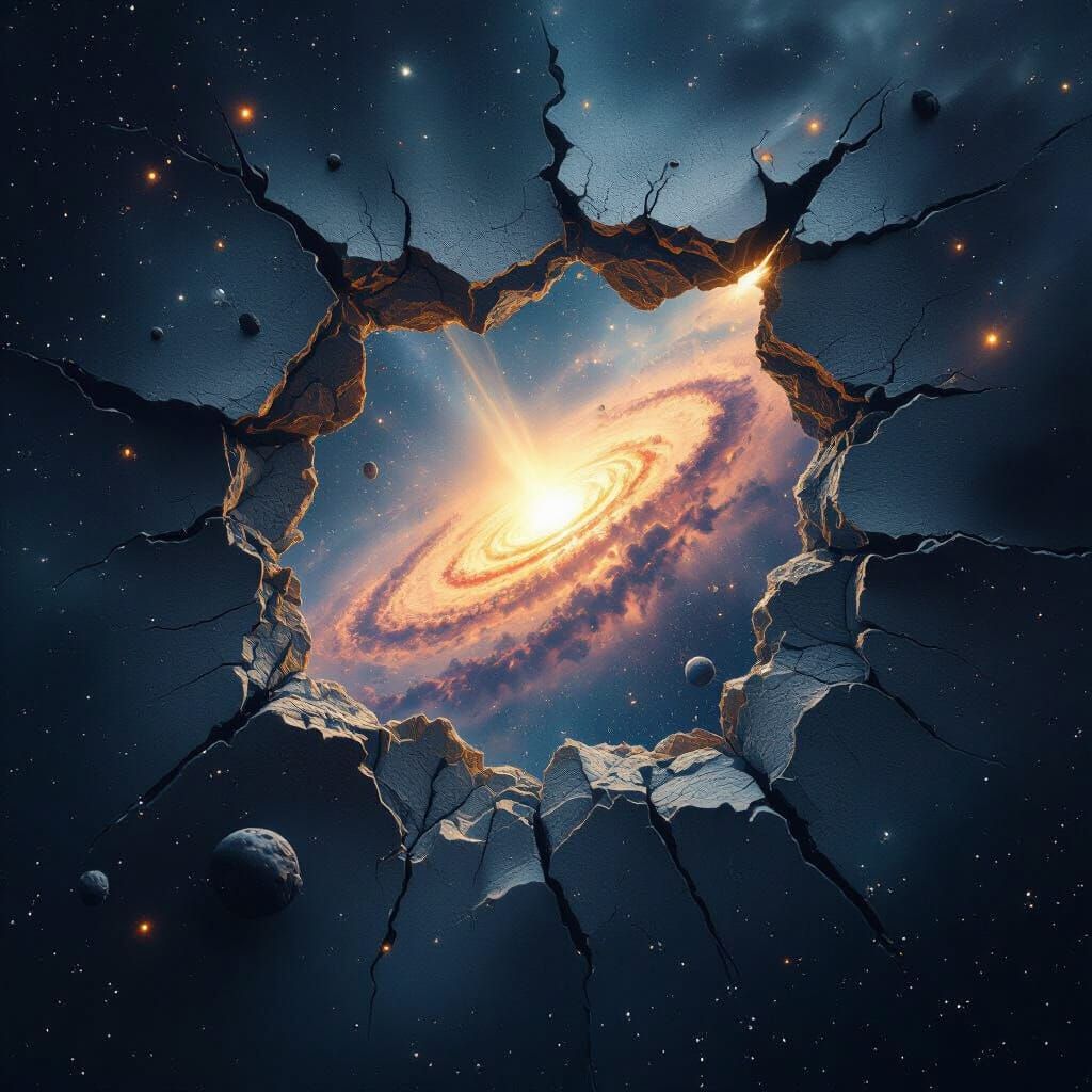 Sky Ripped Open Revealing Cosmic Interior