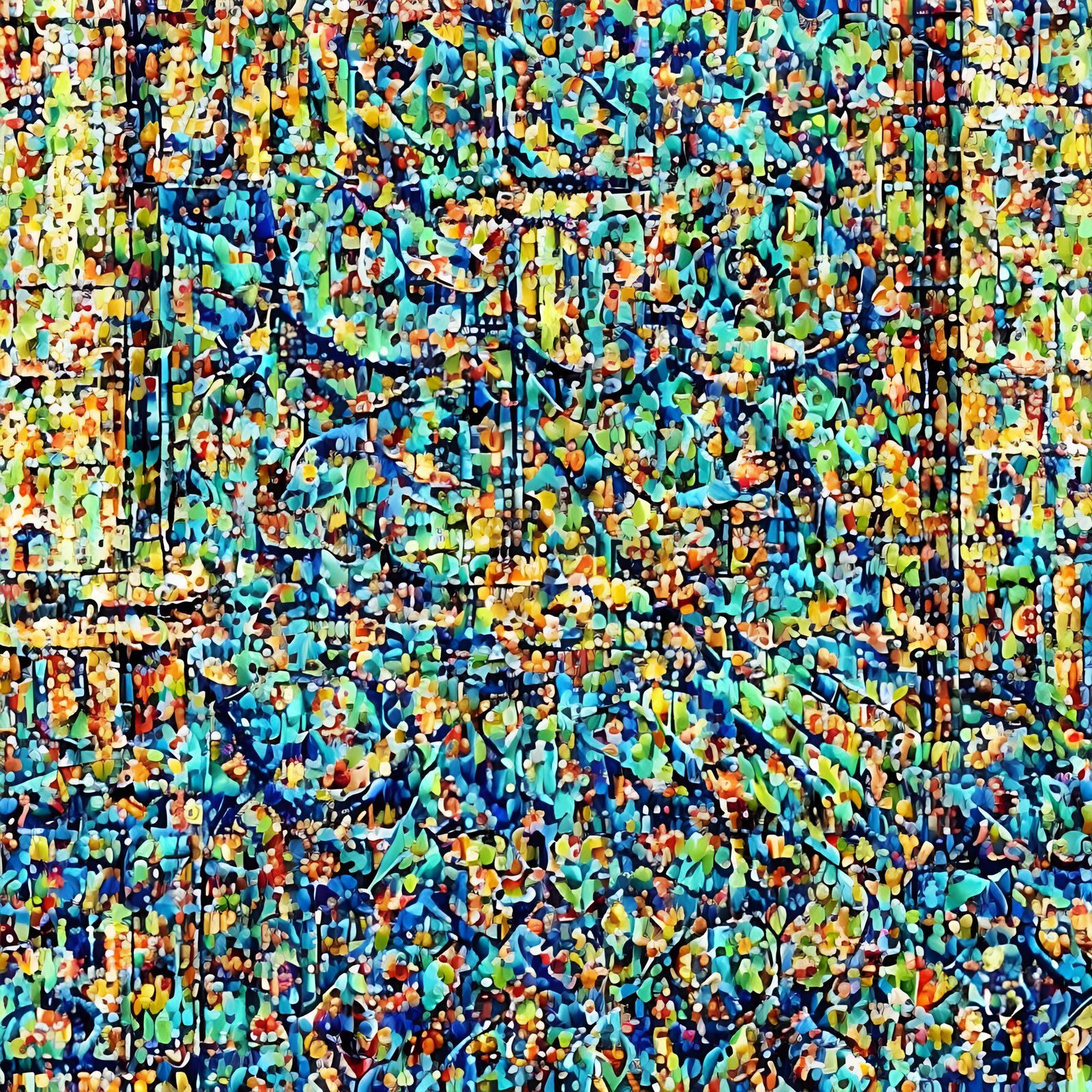 Psychedelic Anime Cat Eats Burger at Burger King