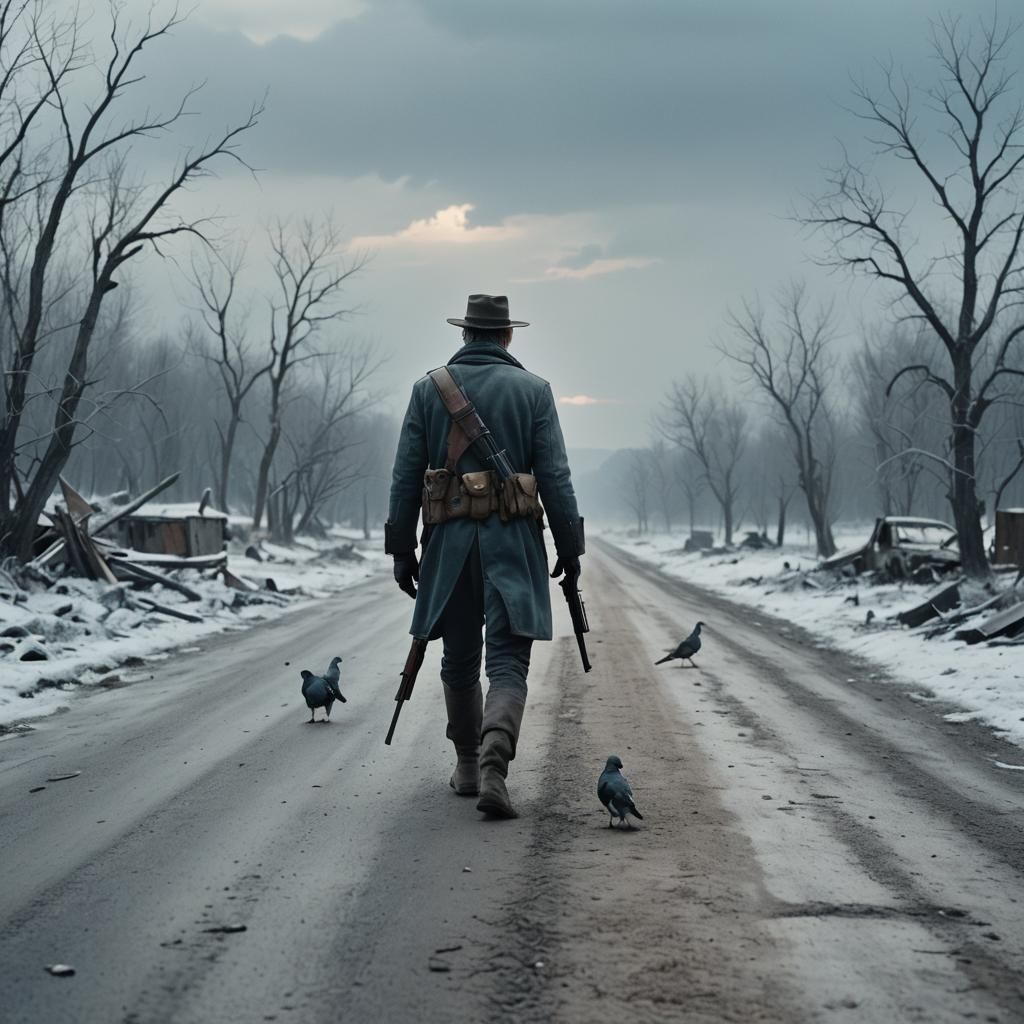 Post-Apocalyptic Survival: Lonely Man and Pigeon