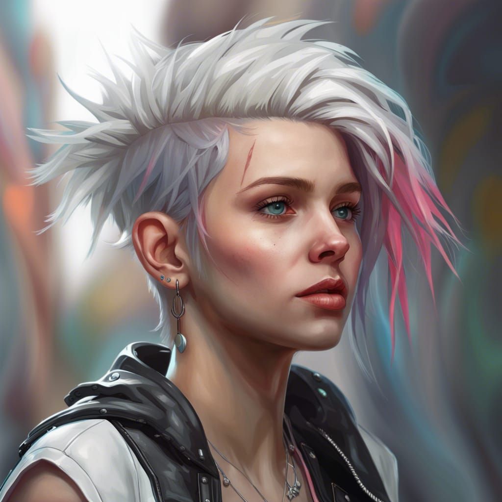 Punk Teen Portrait in Artstation Style