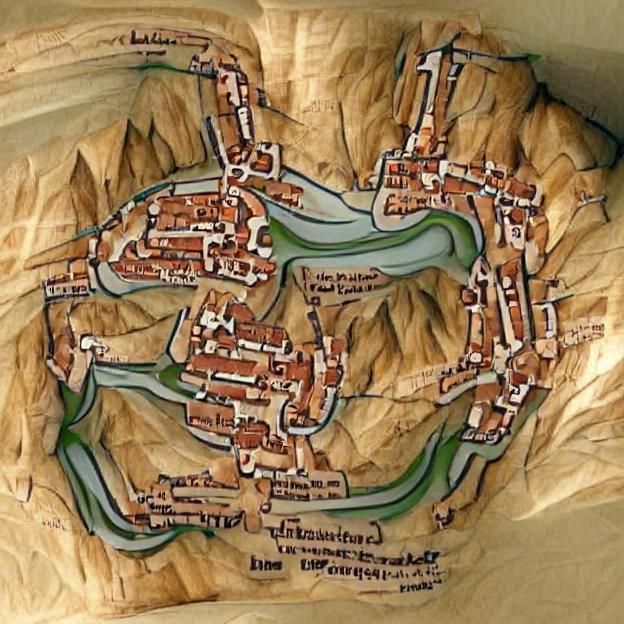 Medieval City Between River and Mountain