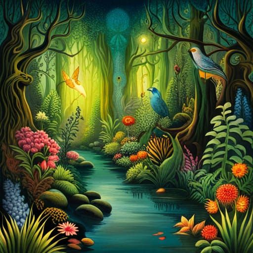 Enchanted Jungle Night in Storybook Style