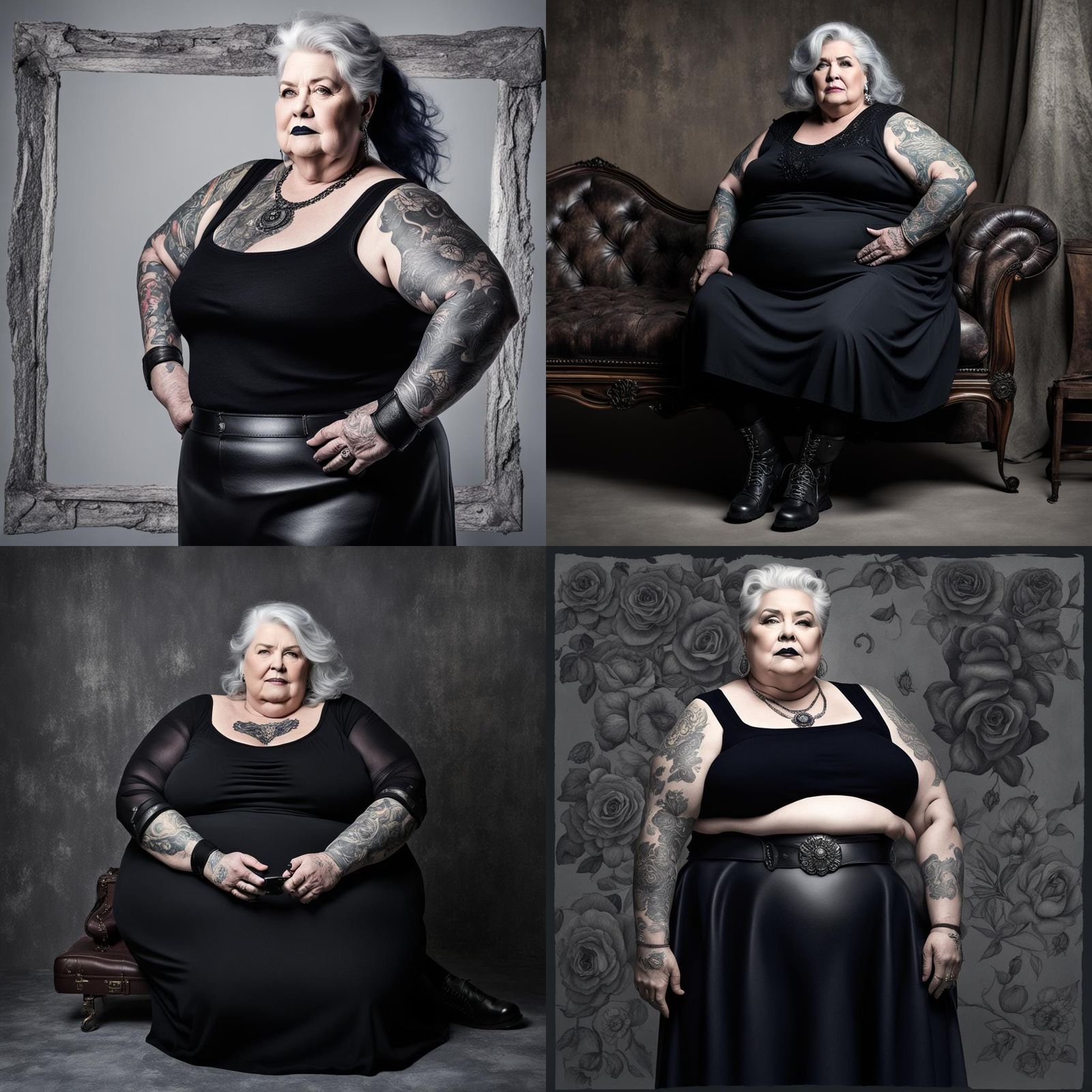 Photorealistic Gothic Woman with Tattoo Sleeve