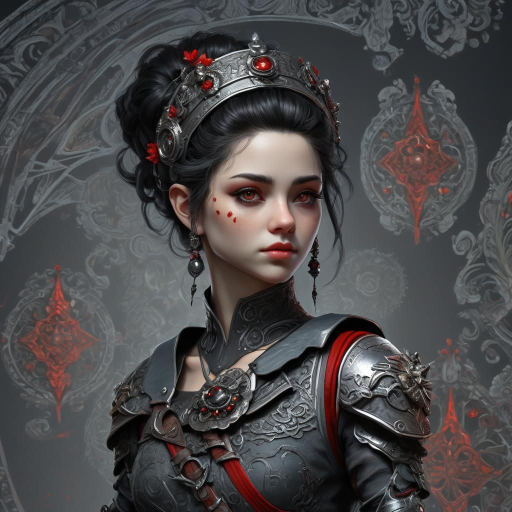Dark Fantasy Gnome Assassin in Ornate Updo