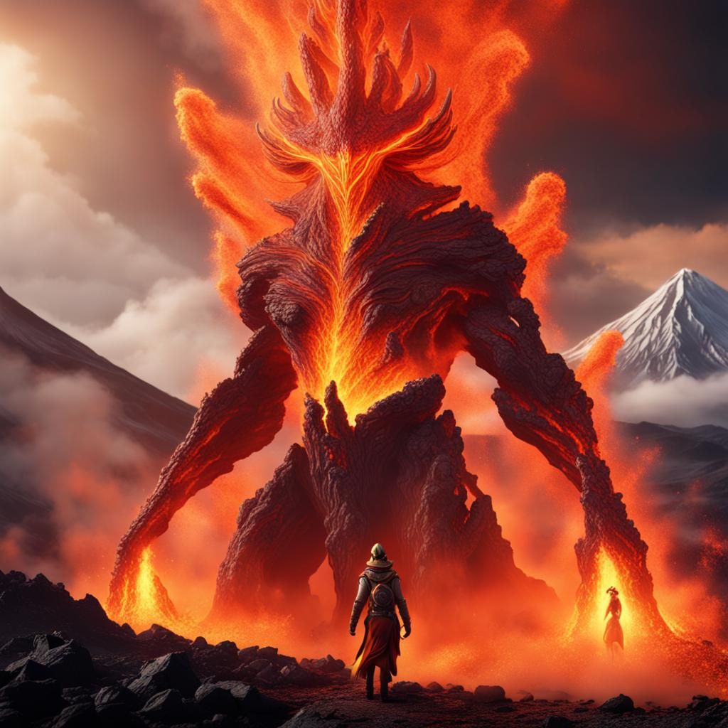 Fiery Spirit Emerges from Volcanic Eruption