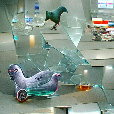 Elegant Glass Pigeon Sculpture