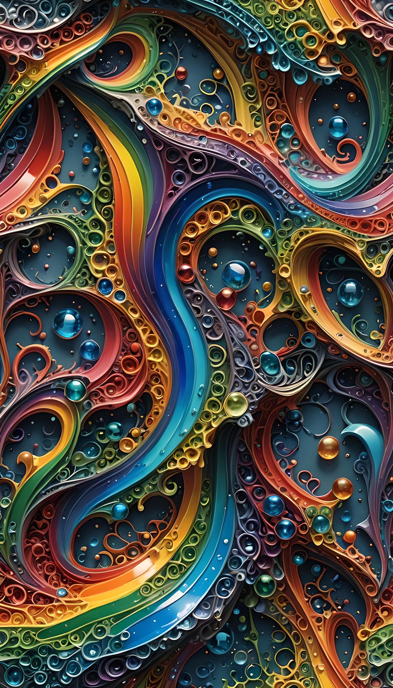 Hyperrealistic 22nd Century Space with Rainbow Light