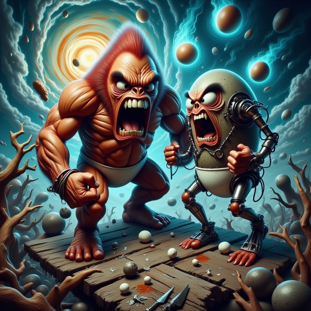 Furious Gorilla's Silent Scream: A Surrealist Vision