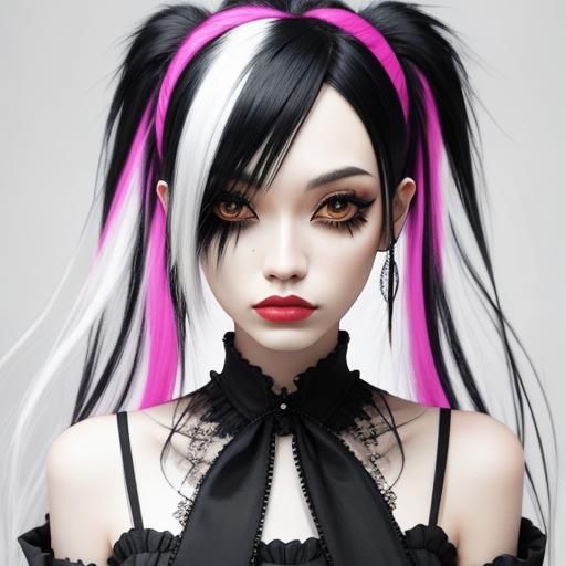 Emo Goth with Long Black Hair