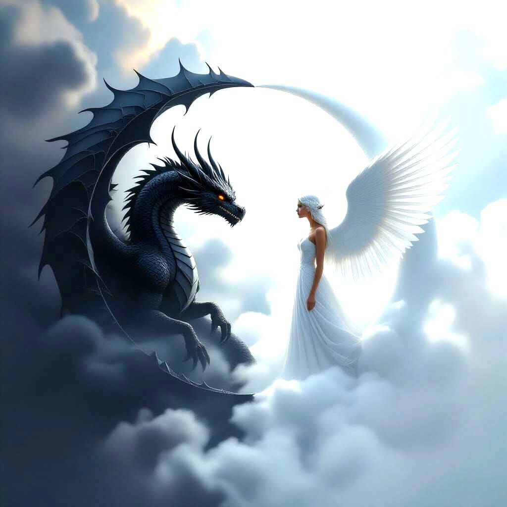 Yin and Yang: Dragon and Angel in Balance