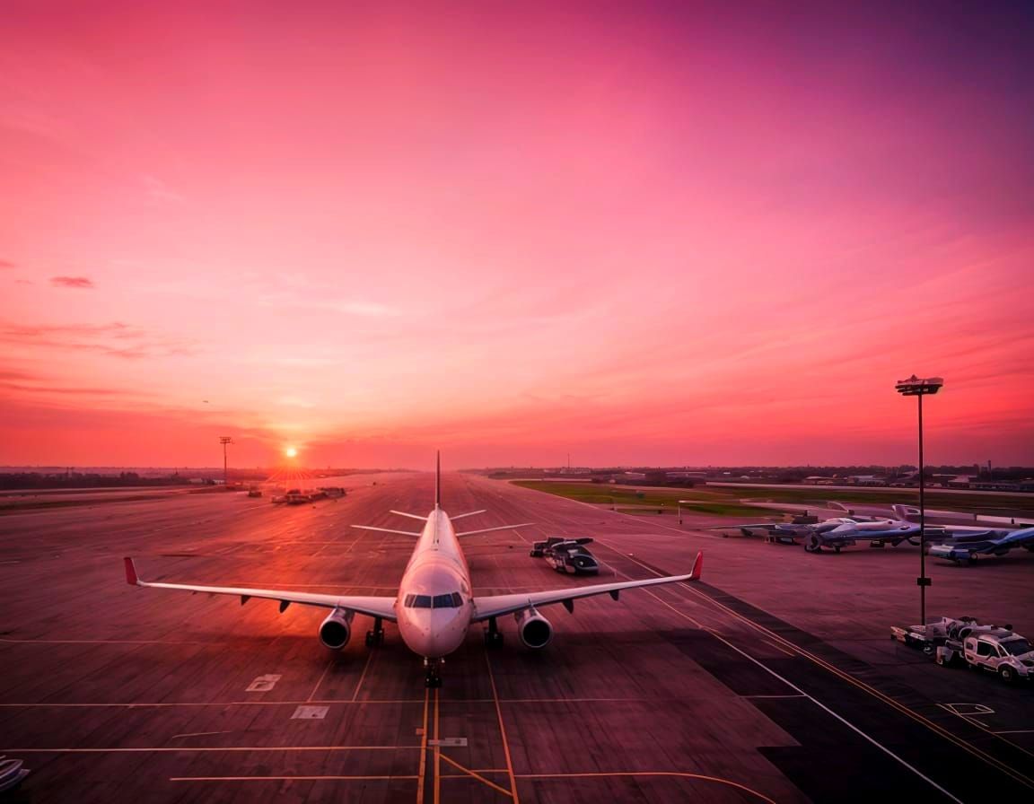 Sunrise at Airport: Leaving Home Adventure