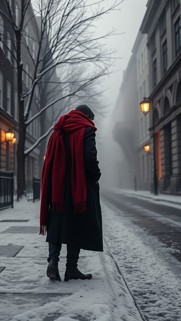 Winter London in a Cinematic Monochrome Aesthetic